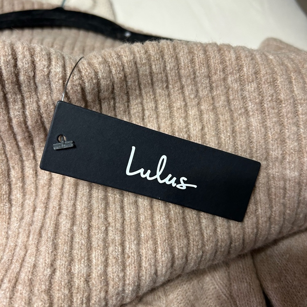Lulu's Elegant Tan Cable Knit Sweater - Picture 3 of 4